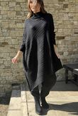 Skarsgard Asymmetric Knit Tunic Black /24=